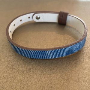 KEEP collective blue denim leather charm bracelet